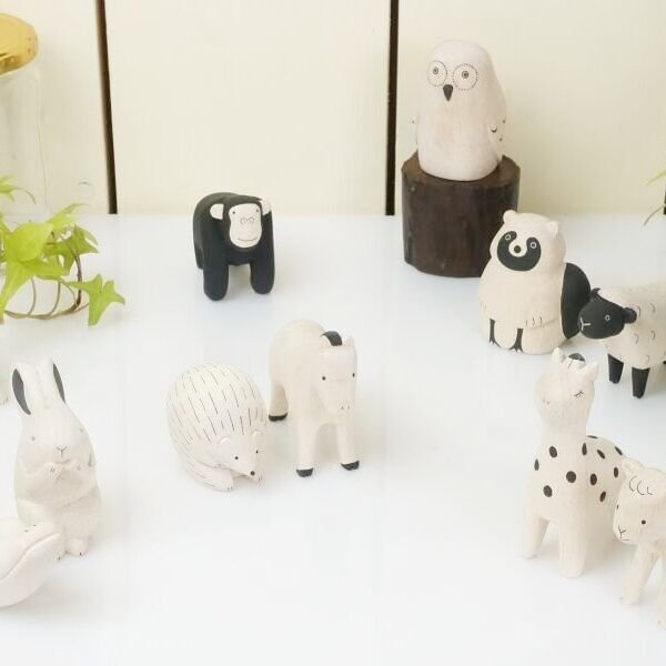 ぽれぽれ木製動物 - 木のおもちゃLittleMe こんぴらさんのお名前工房