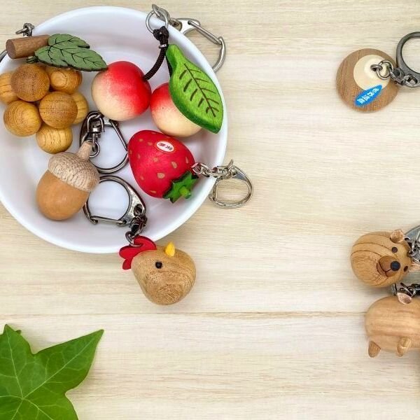 森の仲間キーホルダー - 木のおもちゃLittleMe こんぴらさんのお名前工房