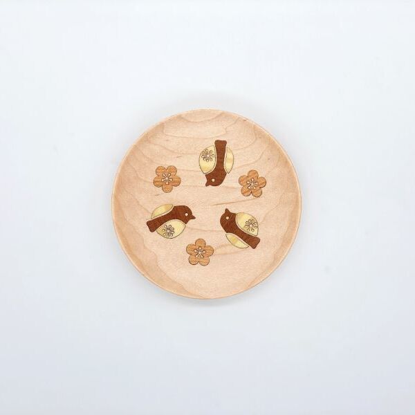画像1: 木象嵌細工　豆皿 (1)